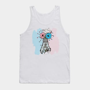 Light bulb with transgender flowers sketch Tank Top